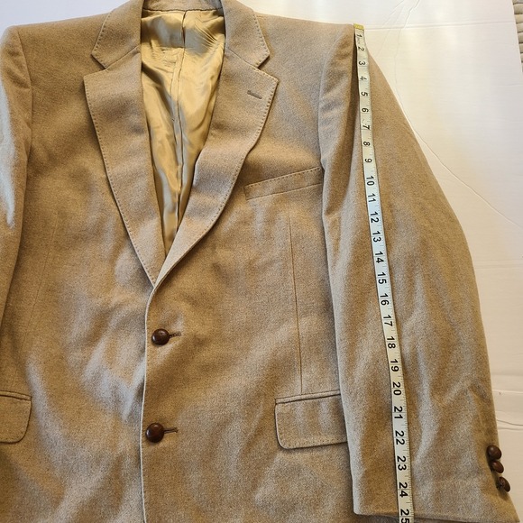 Hardy Amies Mens Beige 100% Cashmere Two Button‎ Blazer Jacket - Picture 11 of 11